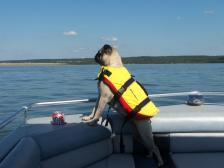 Sadie on the boat