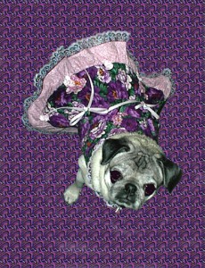 Miss Emma in purple Victorian dress