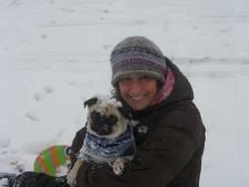 Lola and Mom Sledding