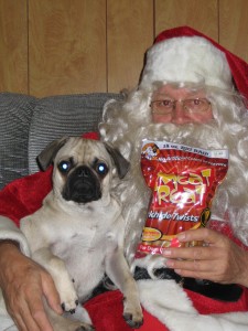 Winston visiting with Santa